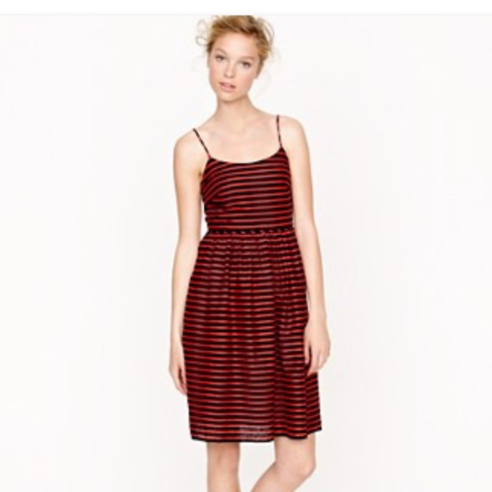 J. Crew Striped Linen Derby Dress